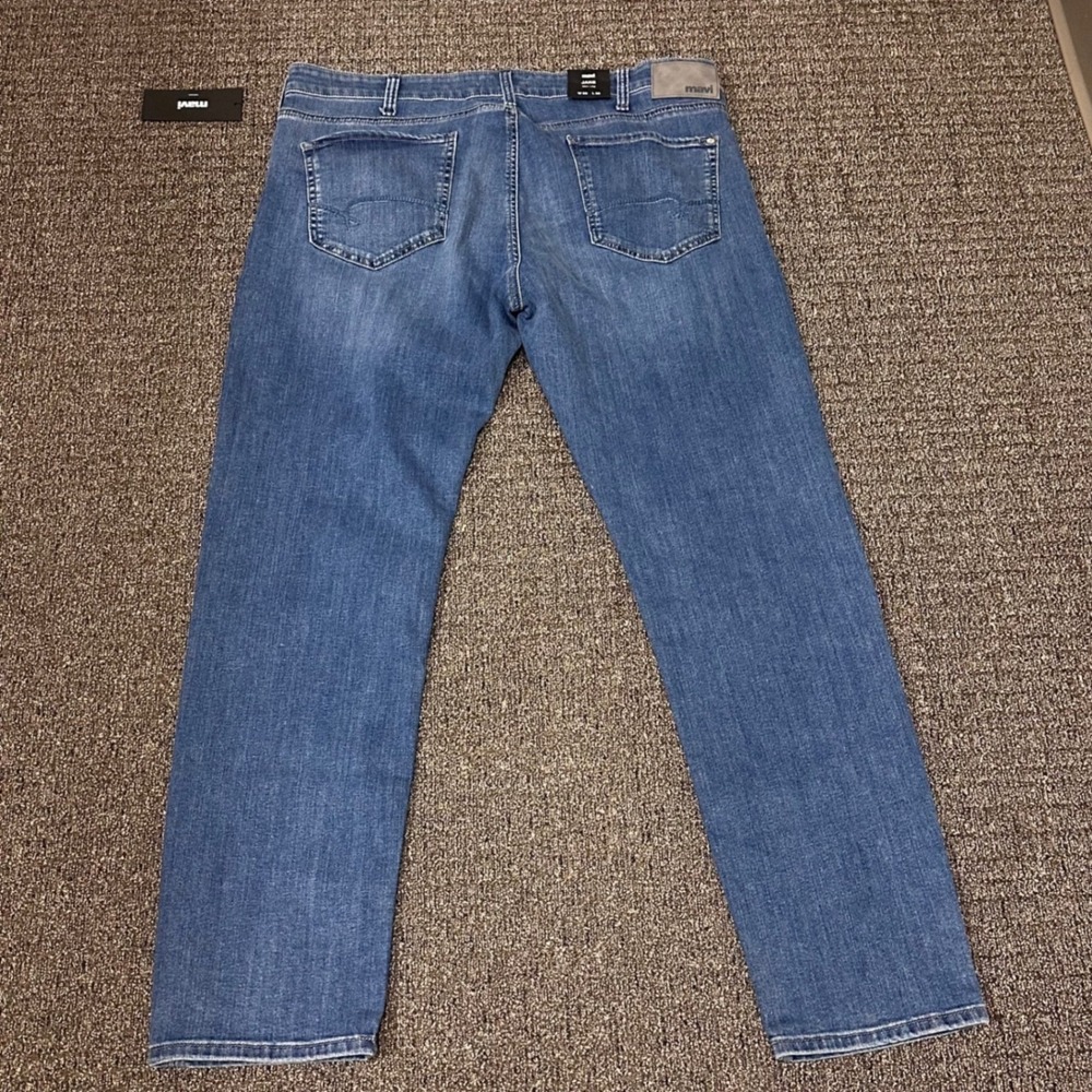 Mavi Jake Slim Leg Jeans Mens 38x32 Mid Indigo Brushed Springfield NWT - Picture 3 of 8